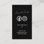 Bold Black and White Minimalist QR Code 名刺 (裏面)