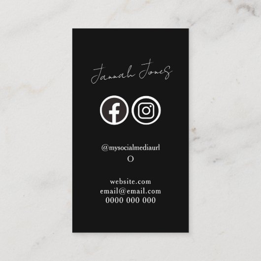 Bold Black and White Minimalist QR Code 名刺 (裏面)