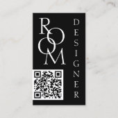 Bold Black and White Minimalist QR Code 名刺 (正面)