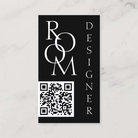 Bold Black and White Minimalist QR Code 名刺 (正面)