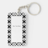 Bold Black and White Symmetrical Arabesque Pattern キーホルダー (裏面)