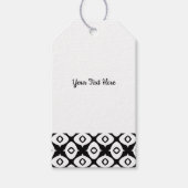 Bold Black and White Symmetrical Arabesque Pattern ギフトタグ (正面)