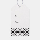 Bold Black and White Symmetrical Arabesque Pattern ギフトタグ (裏面)