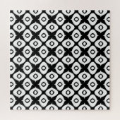 Bold Black and White Symmetrical Arabesque Pattern ジグソーパズル (横)