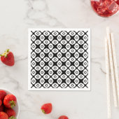 Bold Black and White Symmetrical Arabesque Pattern スタンダードカクテルナプキン (インサイチュ)