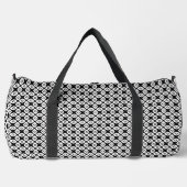 Bold Black and White Symmetrical Arabesque Pattern ダッフルバッグ (正面)