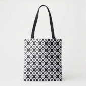 Bold Black and White Symmetrical Arabesque Pattern トートバッグ (正面)