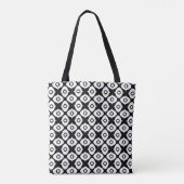 Bold Black and White Symmetrical Arabesque Pattern トートバッグ (裏面)