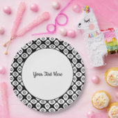 Bold Black and White Symmetrical Arabesque Pattern ペーパープレート (パーティー)