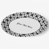 Bold Black and White Symmetrical Arabesque Pattern ペーパープレート (アングル)