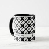 Bold Black and White Symmetrical Arabesque Pattern マグカップ (正面左)