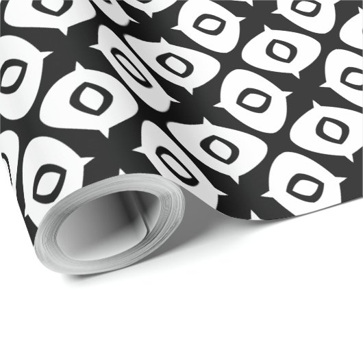Bold Black and White Symmetrical Arabesque Pattern ラッピングペーパー (ロールコーナー)