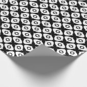 Bold Black and White Symmetrical Arabesque Pattern ラッピングペーパー (角)