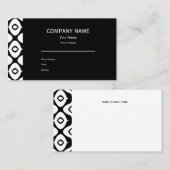 Bold Black and White Symmetrical Arabesque Pattern 名刺 (正面/裏面)