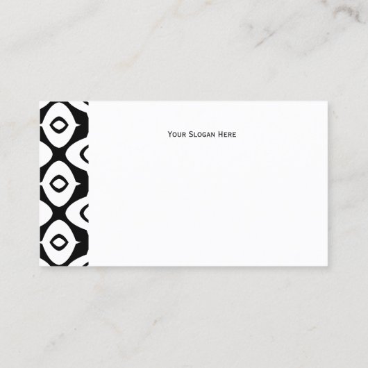 Bold Black and White Symmetrical Arabesque Pattern 名刺 (裏面)