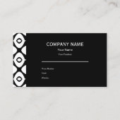 Bold Black and White Symmetrical Arabesque Pattern 名刺 (正面)