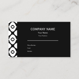 Bold Black and White Symmetrical Arabesque Pattern 名刺