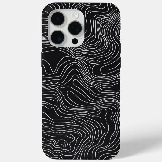 Bold Black and White Topographic Art 🖤 Case-Mate iPhoneケース (裏面)