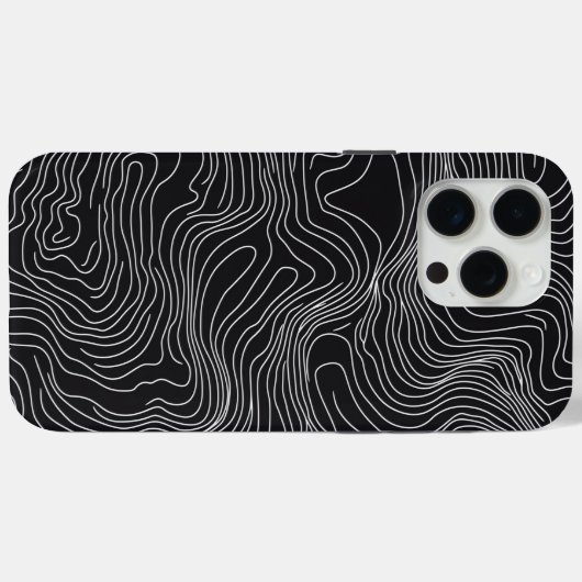 Bold Black and White Topographic Art 🖤 Case-Mate iPhoneケース (裏面 (横))