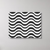 Bold Black and White Wavy Abstract キャンバスプリント (正面)