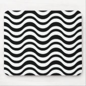 Bold Black and White Wavy Abstract マウスパッド (正面)