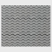 Bold Black and White Wavy Abstract ラッピングペーパー (フラット)