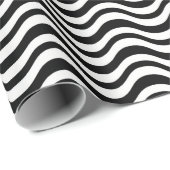 Bold Black and White Wavy Abstract ラッピングペーパー (ロールコーナー)