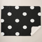 Bold black Background with White Dots シェルパブランケット (正面(横))