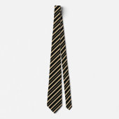 Bold Black & Beige Diagonal Striped ネクタイ (正面)