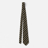 Bold Black & Beige Diagonal Striped ネクタイ (裏面)