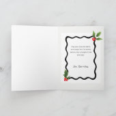 Bold Black Christmas Holly Wavy Frame Photo シーズンカード (内部)