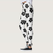 Bold Black Floral Polka Leggings レギンス (左)