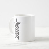 Bold Black Geometric Star コーヒーマグカップ (正面左)