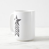 Bold Black Geometric Star コーヒーマグカップ (正面左)