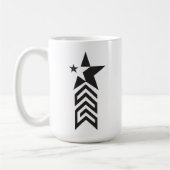 Bold Black Geometric Star コーヒーマグカップ (左)