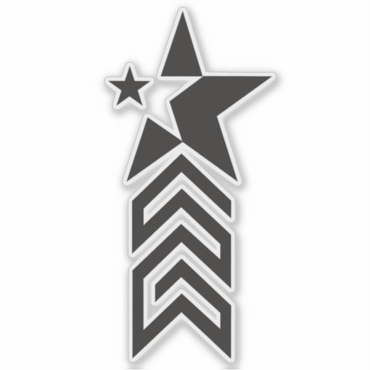 Bold Black Geometric Star シール (正面)