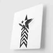 Bold Black Geometric Star スクエア壁時計 (傾斜)