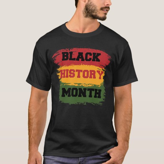 Bold Black History Month Brushstroke Typography Tシャツ (正面)
