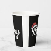 Bold Black Merry Christmas Santa Hat 紙コップ (右)
