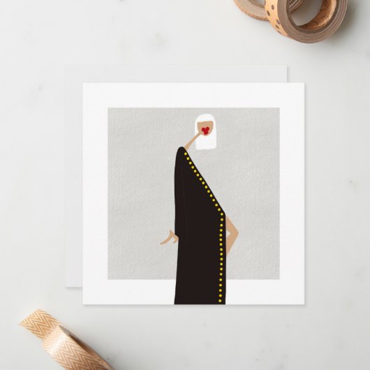 Bold Black Muse Elegant Art Card ノートカード (正面/裏面インサイチュ)