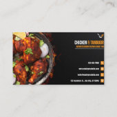 Bold Black & Orange Chicken Restaurant Business Ca 名刺 (裏面)
