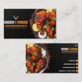 Bold Black & Orange Chicken Restaurant Business Ca 名刺 (正面/裏面)