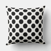 Bold Black Polka Dot Modern Accent Pillow クッション (裏面)