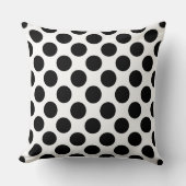 Bold Black Polka Dot Modern Accent Pillow クッション (正面)