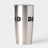 Bold Black Text Est Year Dad 保温保冷タンブラー (右面)