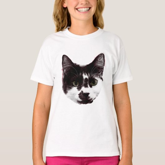 Bold Black & White Cat Face | Graphic Tシャツ (正面)