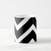 Bold Black White Chevron Geometric Pattern コーヒーマグカップ (中央)