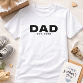 Bold Black White Dad Established T-Shirt Tシャツ