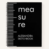 Bold Black White Measure Artist Sketchbook ノートブック (正面)