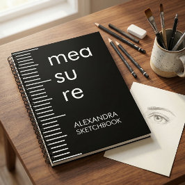Bold Black White Measure Artist Sketchbook ノートブック